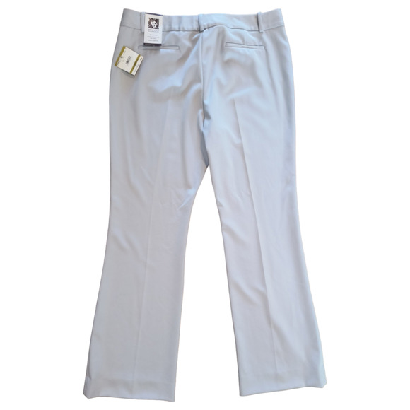 Ann Klein Modern Pant Women's Sz 14 Gray Mid Rise Flared Leg Career Professional - Picture 7 of 15